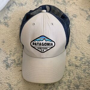 Patagonia Navy and White Logo Cap